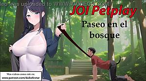 European Babe in Anal Petplay, Walking on Leash with JOI