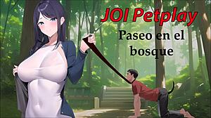 European Babe in Anal Petplay, Walking on Leash with JOI