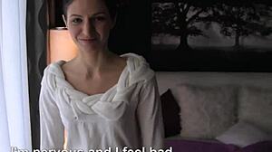 Gorgeous Brunette Rides Voyeur in Perverted Patrol Scene