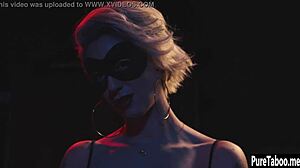 Afraid Teen 18+ Gets Fucked by Bad MILF with Big Black Dildo!