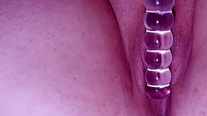 step-sisters creamy pussy squirts with glass dildo orgasm