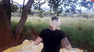 blonde getting fucked in public on the road, watch full