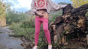 Outdoor Solo Masturbation Near Mountains Leads To Intense Orgasm