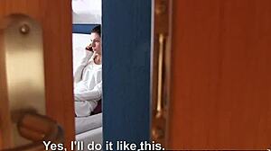 Gorgeous Brunette Rides Voyeur in Perverted Patrol Scene