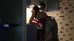 Asmodey and Jasper engage in anal and oral sex in the kitchen