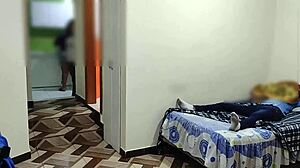 My wife's cuckold milf cleans the house while i fuck my neighbor's pussy in the next room before she notices