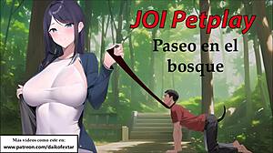 European Babe in Anal Petplay, Walking on Leash with JOI