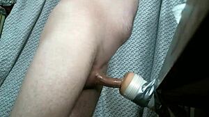 Feeling the intense sensations with soloboy fleshlight 7