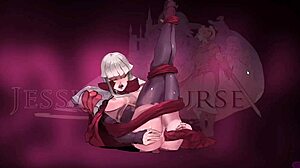 Jessica Curse Plays Hentai With Lesbian Masturbation