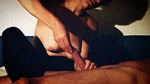 Milf gives intense oiled massage handjob with cumshot