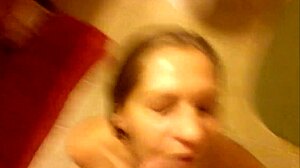 Marie Sin naughty bathroom blowjob cumshot facial