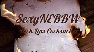 Sexy BBW With Dick Lips Performs Blowjob Leading To Facial Cumshot