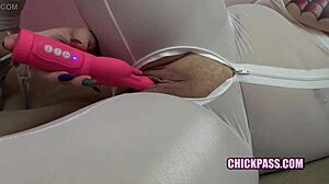 Chickpass - Curvy Milf Selena Sky Masturbates In A Sheer Bodystocking