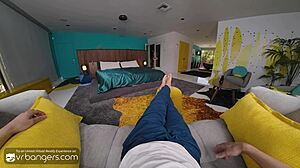 I help virgin stepsister Ari Electra with sexual education in VR.