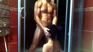 Juicy blowjob and fuck in shower!