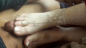 Girlfriend Gives Friend Footjob
