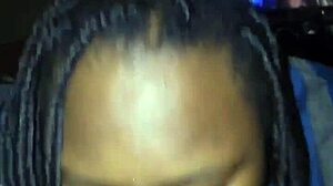 Texting boyfriend while gagging on a huge cumshot from big black cock.