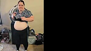 Bbw Brunette Teases And Rips Clothes In Solo Dance