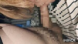 japanese amateur couple doing outdoor blowjob and handjob, personal filming?