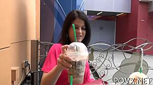 Erected pecker meets shaved vagina in couple pov