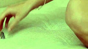 Teen hottie fingers wet pussy with dildo solo.