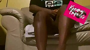 hot ebony milf submits to kinky bdsm while licking honey off feet