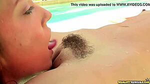 skinny petite amateurs enjoy a reality outdoor pool party with natural assets