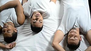 new year's party turns into gay threesome with big cocks and monster cocks