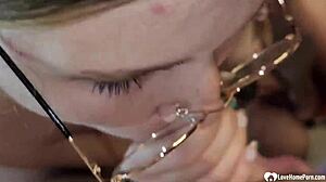cutie with glasses does she devour your big cock like a pornstar