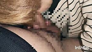 japanese amateur couple doing outdoor blowjob and handjob, personal filming?