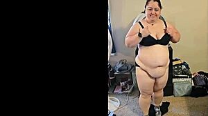 Bbw Brunette Teases And Rips Clothes In Solo Dance
