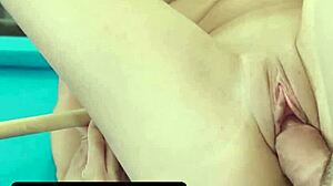 Tiny slut Freya von Doom gets intensely fucked on pool table.