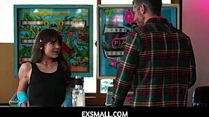 Exsmall 18+ Gamer Megan Marx Plays Pinball and Gets Fucked