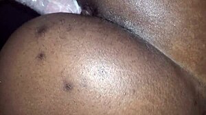 A big-ass ebony woman passionately fucks an asian partner in this intense scene.