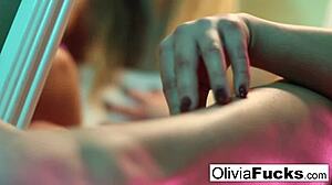 Super sexy olivia enjoys a teasing shower session.