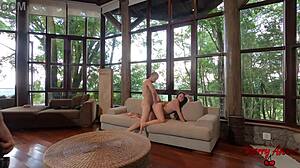 Beautiful Slut Flashes Tits And Gets Rough Doggystyle Fucking In Front Of Photographer.