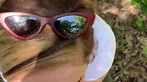 Oh, Random Jogger! DEEPTHROAT Me on the Hiking Trail POV. Candycourt Captures It All!