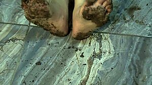 Dirty Feet in Bunny Pose for Foot Lovers