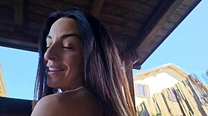 Horny Neighbor Naked in Garden Craves Monster Cock