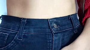 i punish my natural tits with belt spanking