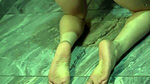 Dirty Feet in Bunny Pose for Foot Lovers