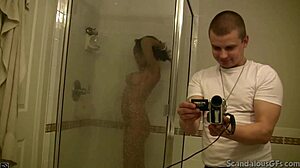 hotty bobbi showers while guy licks her pussy