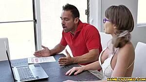 Stud penetrates anna's tight pussy intensely