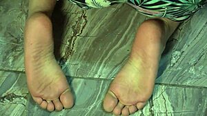 Dirty Feet in Bunny Pose for Foot Lovers