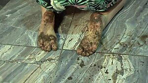 Dirty Feet in Bunny Pose for Foot Lovers