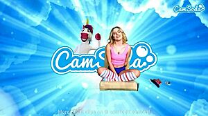 Petite blonde teen cums hard in VR