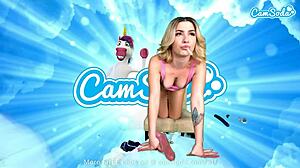 Petite blonde teen cums hard in VR