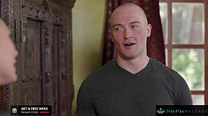 Stunning Blonde Cheerleader Licks and Massages Cock in Shower