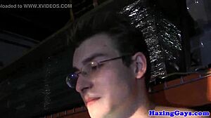 In the dorm, amateur twinks get initiated after anal fucking