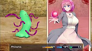 horny client grabs the waitress's big tits